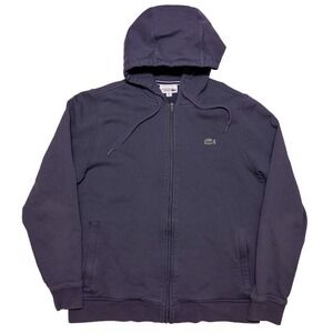 LACOSTE Men's Full Zip Hoodie Jacket Blue Gray Large L